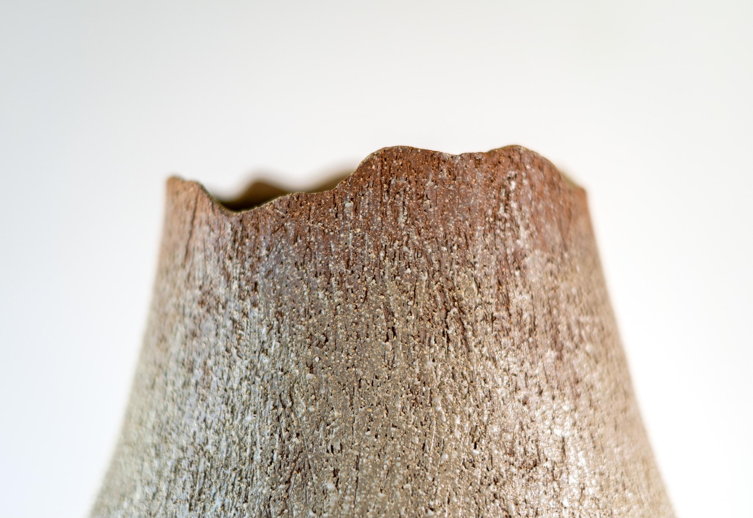 Tall Haptic Vessel (Scraped) - abstrakt, glasiert, Gefäß, Keramikskulptur im Angebot 2