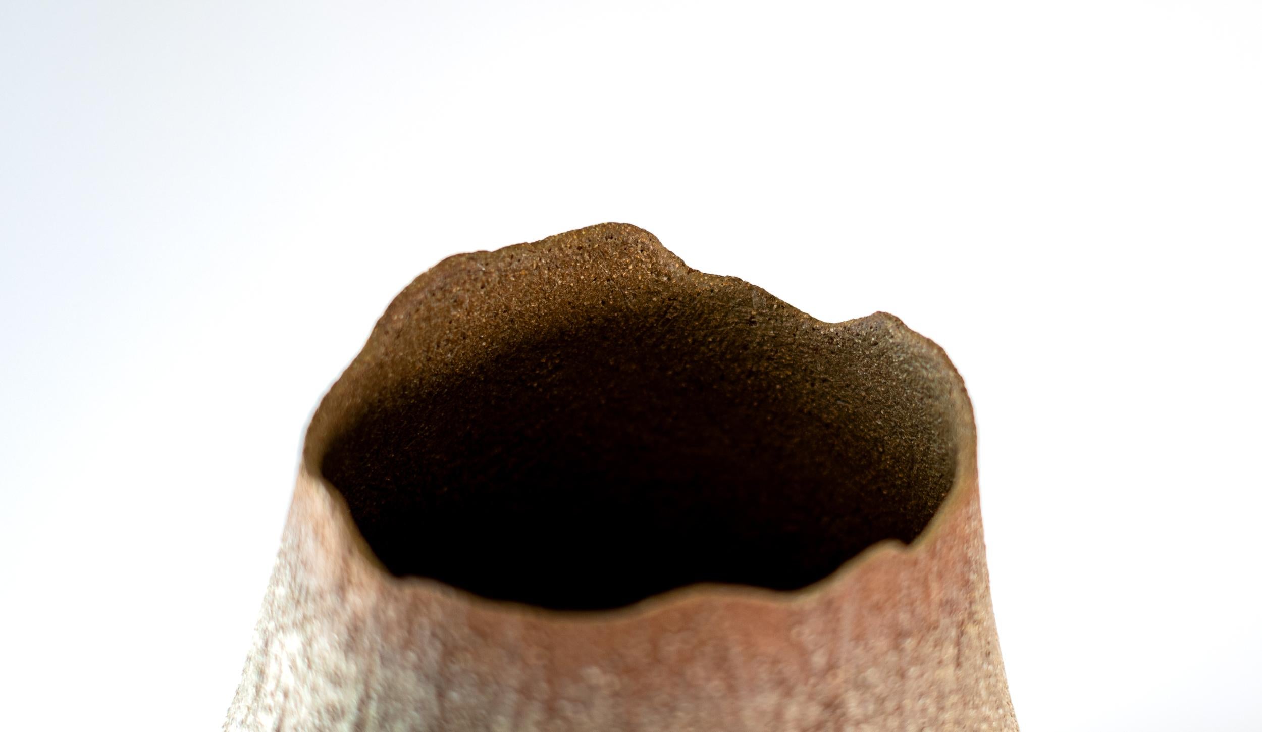 Tall Haptic Vessel (Scraped) - abstrakt, glasiert, Gefäß, Keramikskulptur im Angebot 3