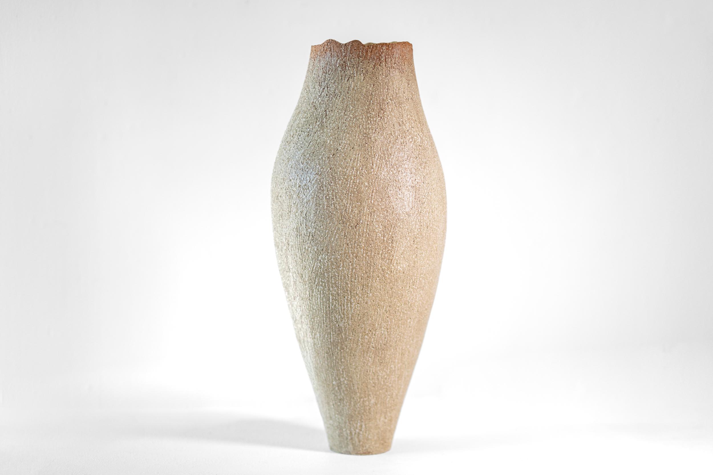 Tall Haptic Vessel (Scraped) - abstract, glazed, vessel, ceramic sculpture