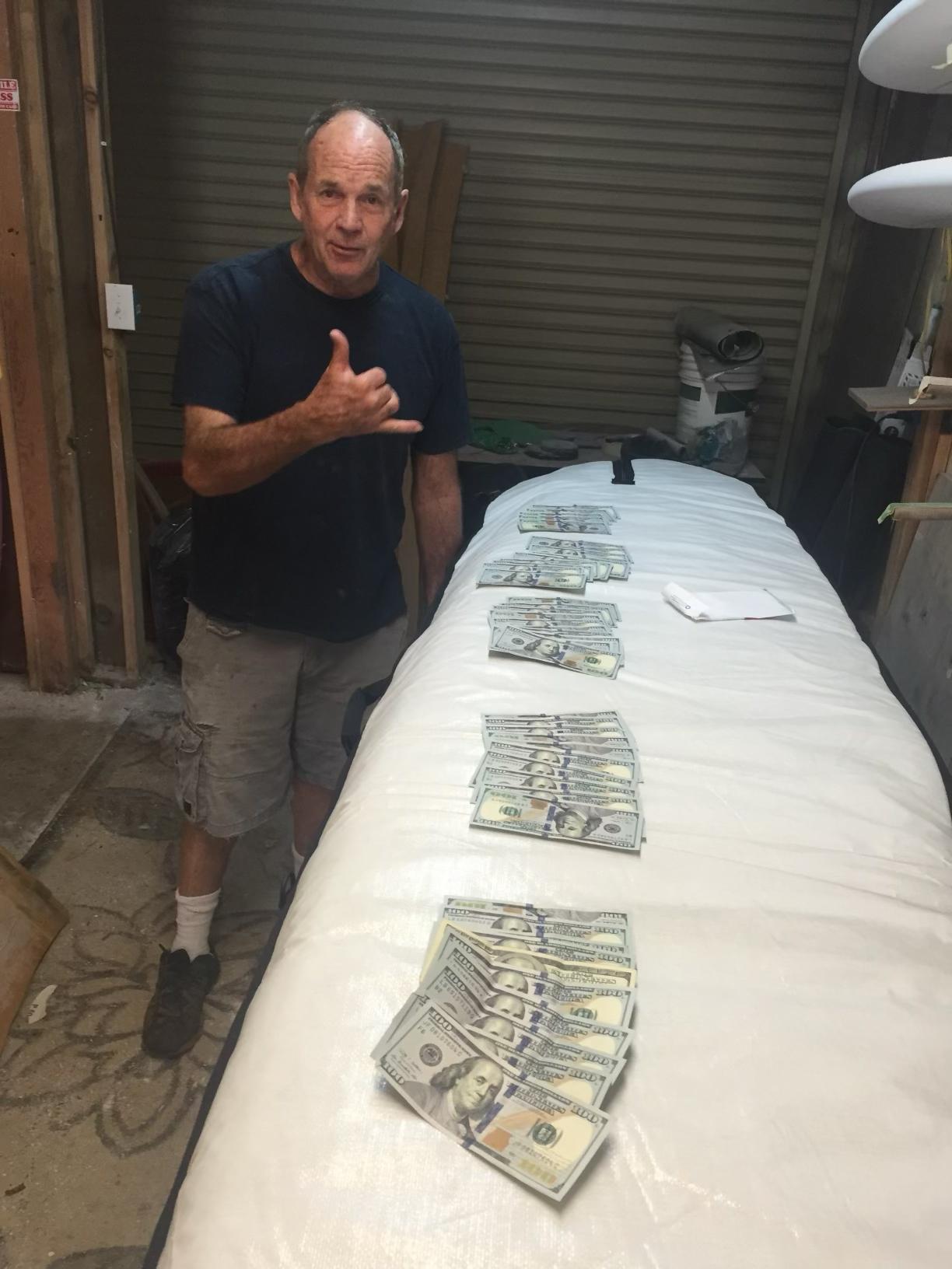 Planche de surf Big Wave Redwood façonnée par Bill Hamilton (2016) en vente 6