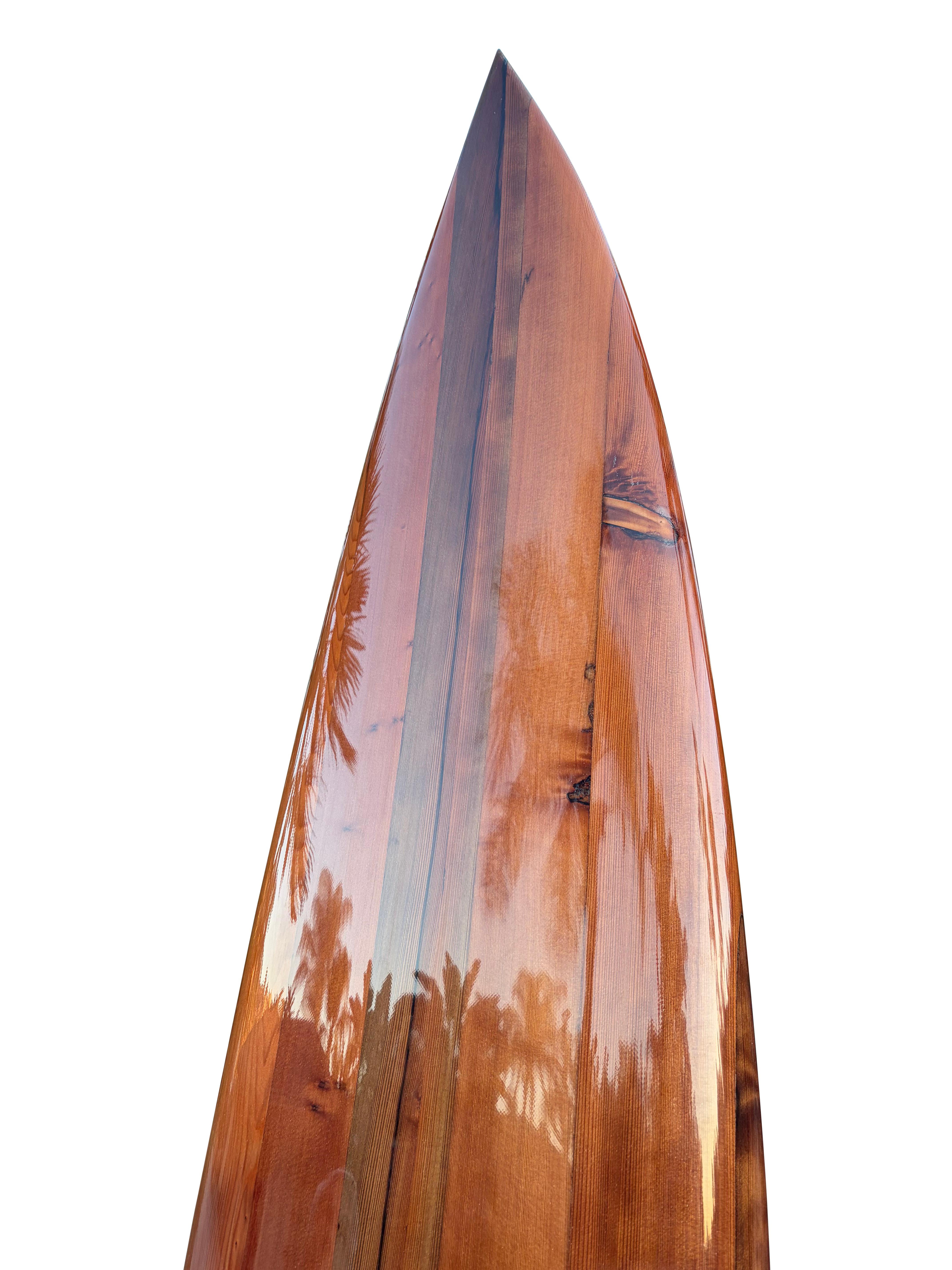 Planche de surf Big Wave Redwood façonnée par Bill Hamilton (2016) Bon état - En vente à Haleiwa, HI
