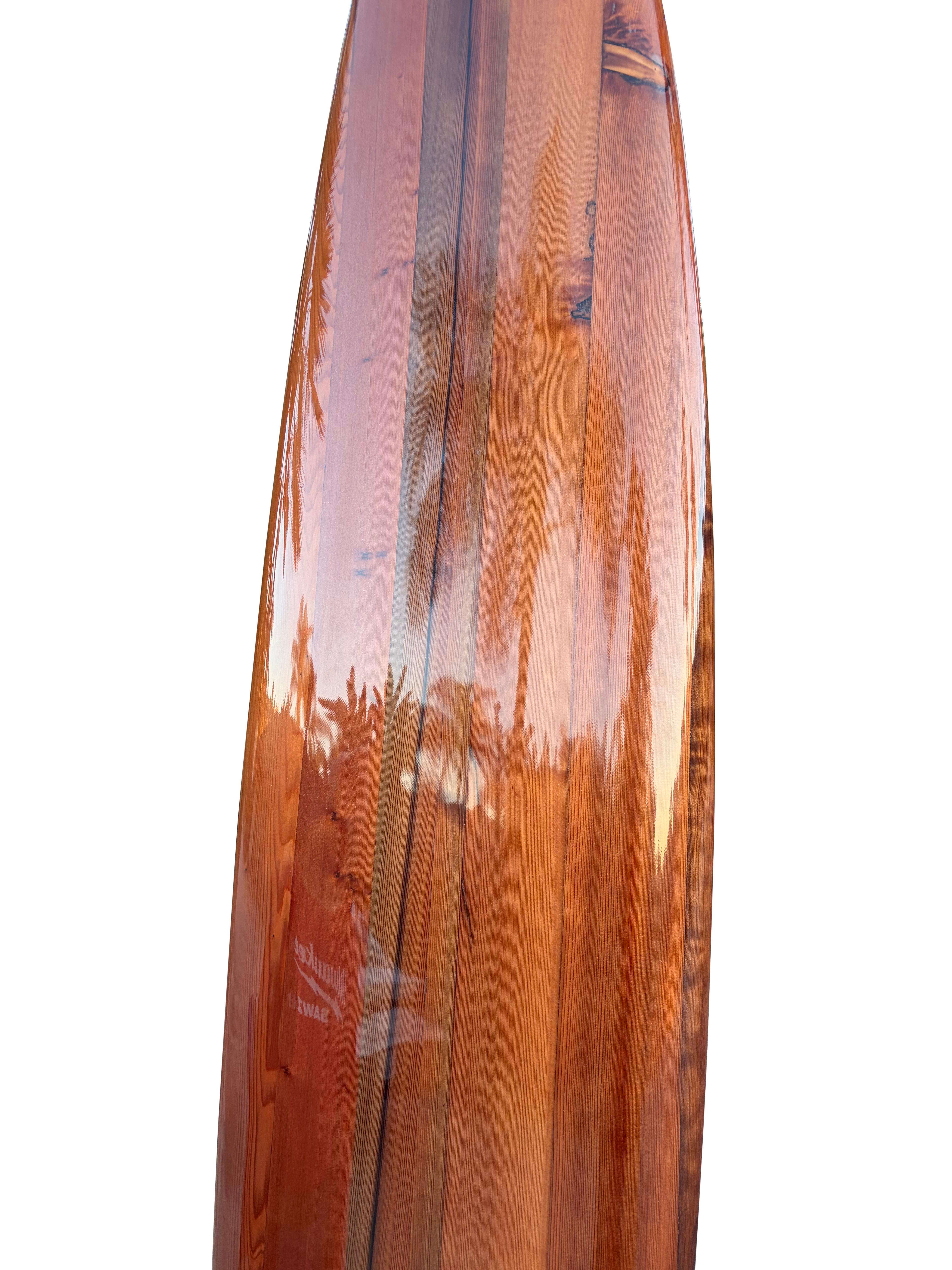 XXIe siècle et contemporain Planche de surf Big Wave Redwood façonnée par Bill Hamilton (2016) en vente