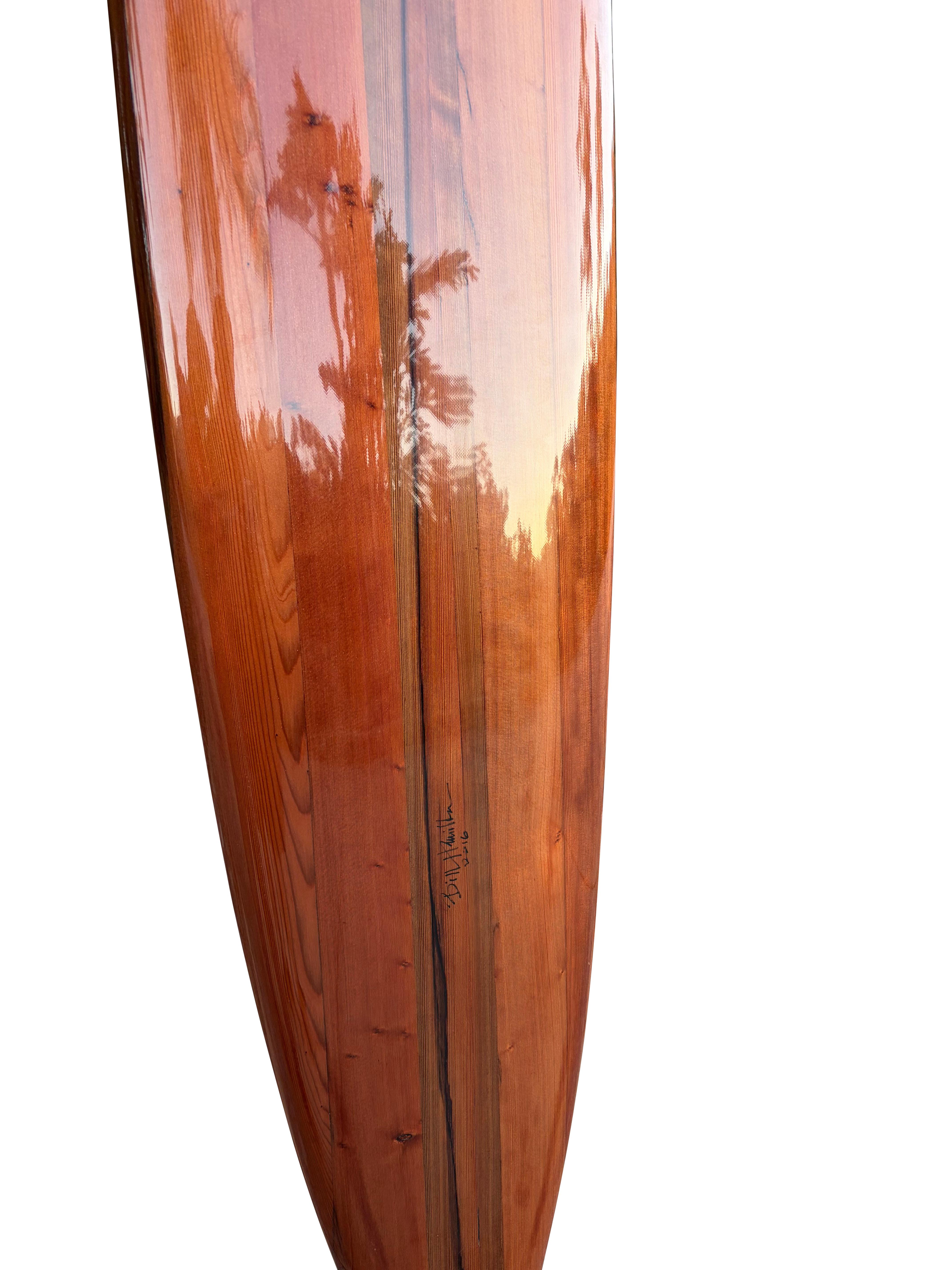 Fibre de verre Planche de surf Big Wave Redwood façonnée par Bill Hamilton (2016) en vente