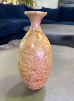 Bill Haskell Signed Carved Wood Turned Maple Burl Wood Vase