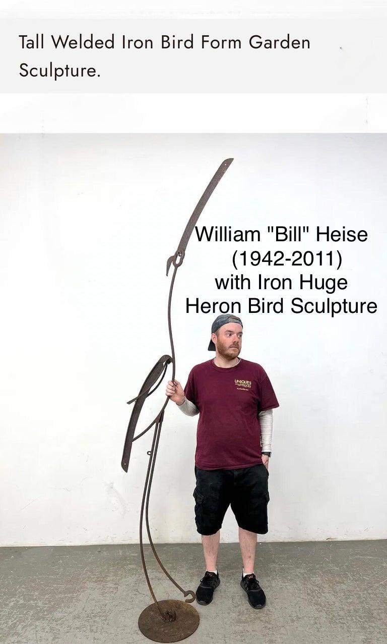 Bill Heise att Jere Modern Heron Crane Bird Scultura da esterno in acciaio lavorata a mano in vendita 8