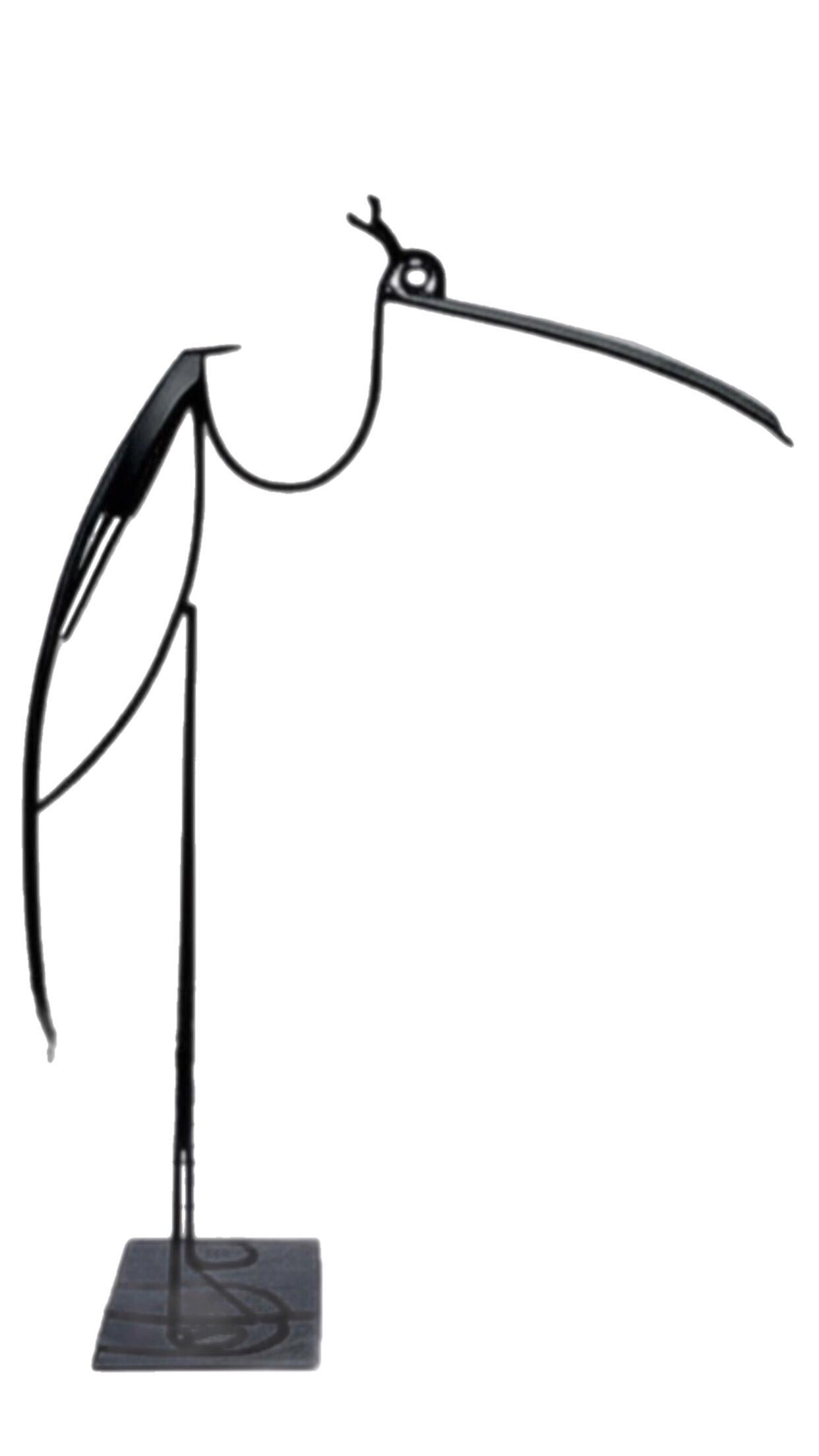 Mid-Century moderno Bill Heise att Jere Modern Heron Crane Bird Scultura da esterno in acciaio lavorata a mano in vendita