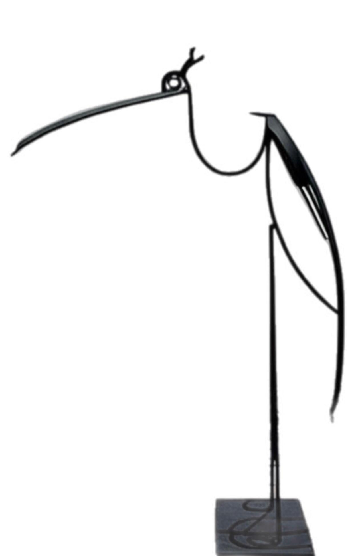Americano Bill Heise att Jere Modern Heron Crane Bird Scultura da esterno in acciaio lavorata a mano in vendita