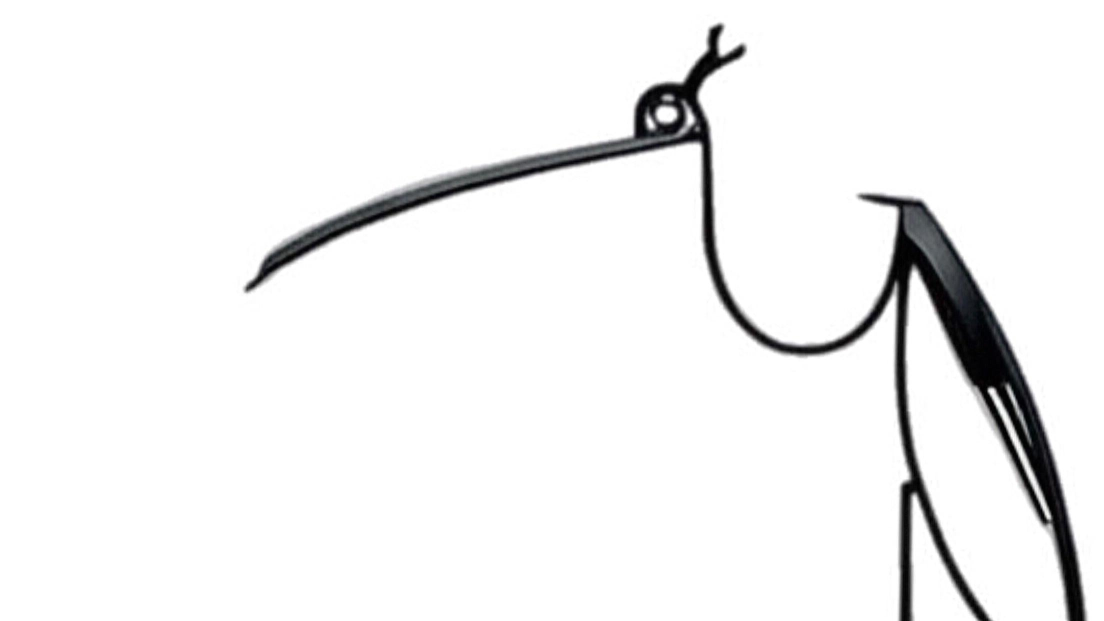 XX secolo Bill Heise att Jere Modern Heron Crane Bird Scultura da esterno in acciaio lavorata a mano in vendita