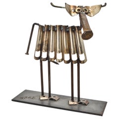 Bill Heise Modern Found Metal Moose Sculpture