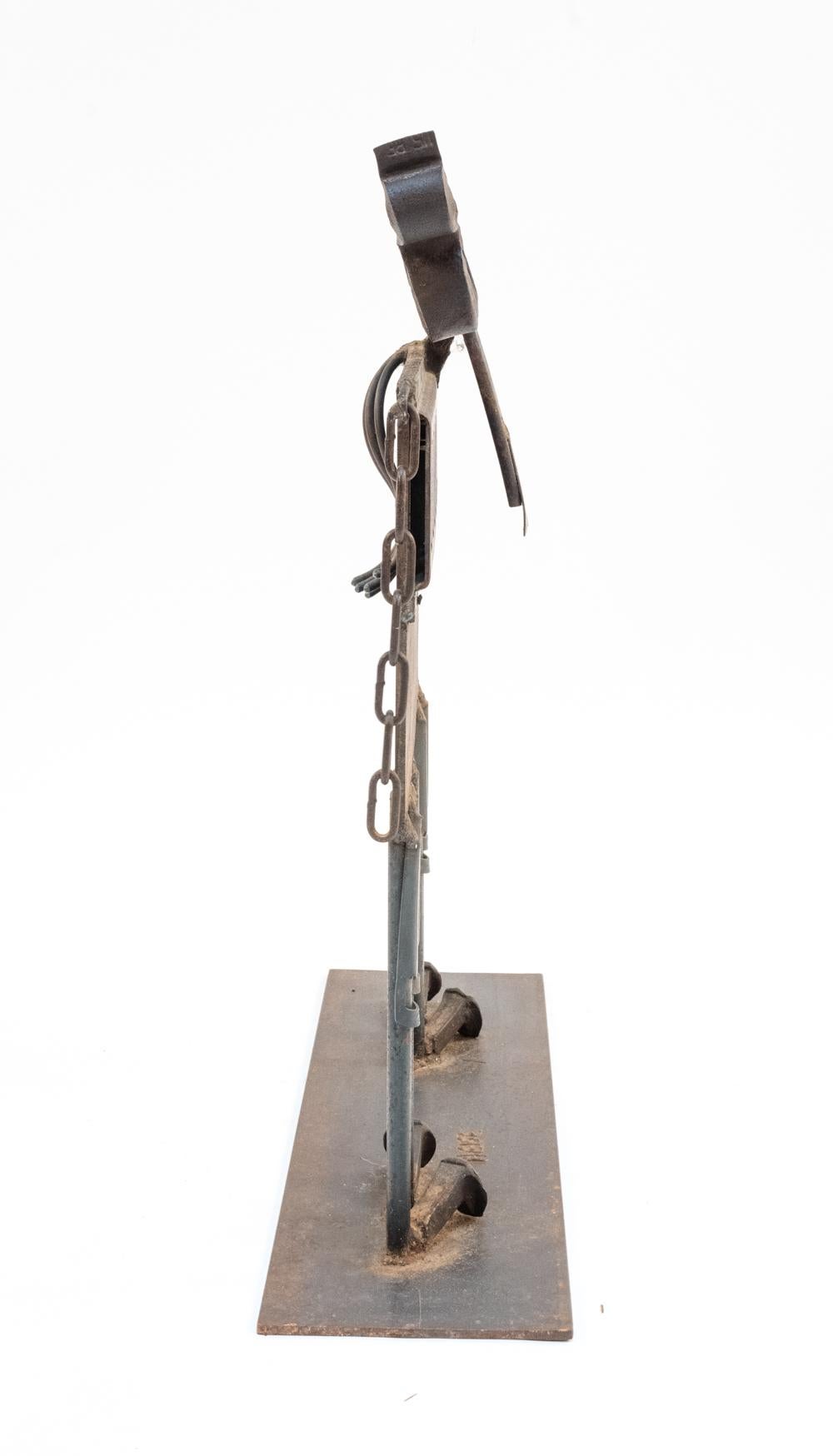 20ième siècle Sculpture de vache en métal récupéré de Bill Heise, fin du 20e siècle en vente