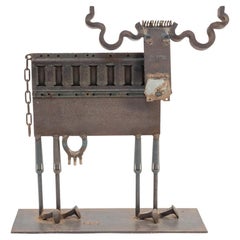 Bill Heise Salvaged Metal Cow Sculpture, Late 20th Century