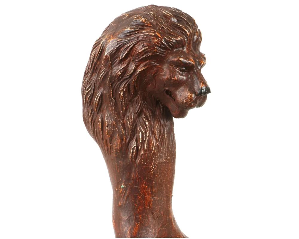 Bill Huebbe 1991 Composite Lion Sculpture Card Stand For Sale 1