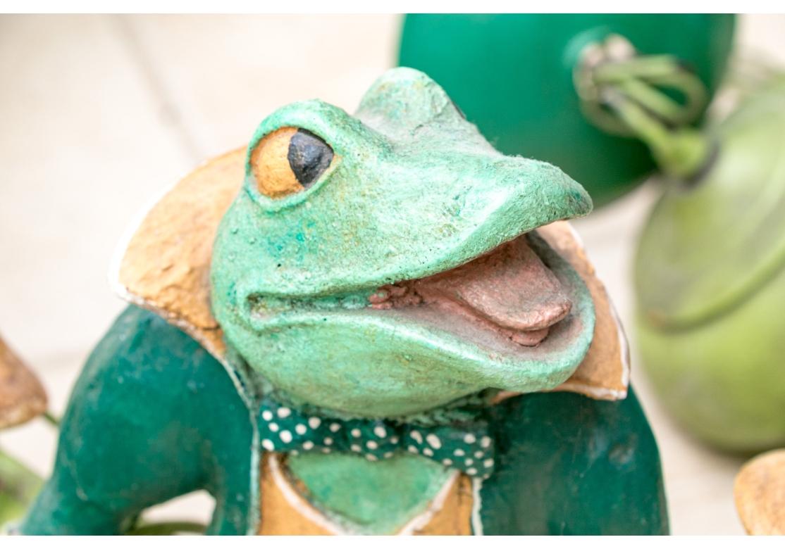 Bill Huebbe (American, 1929-2013) Whimsical 10- Light Frog Chandelier 3