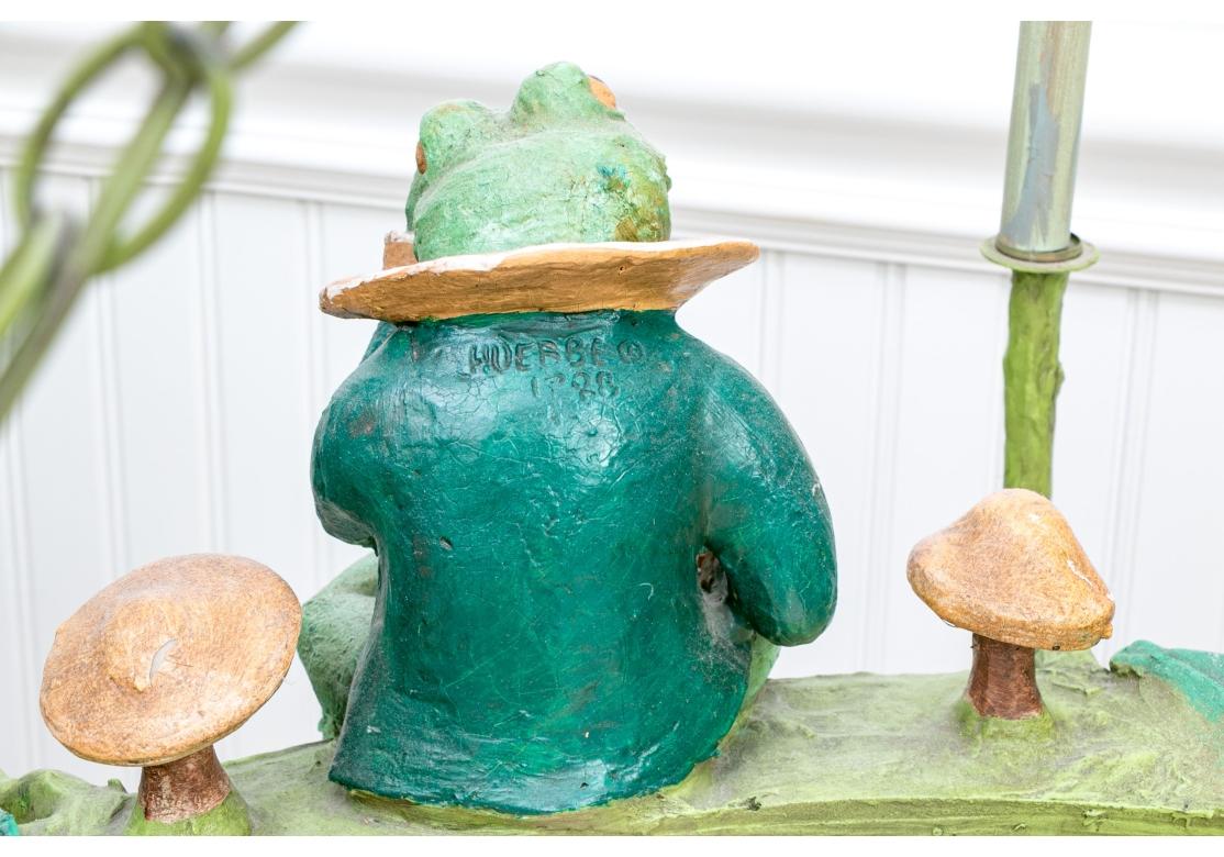 Hollywood Regency Bill Huebbe (American, 1929-2013) Whimsical 10- Light Frog Chandelier