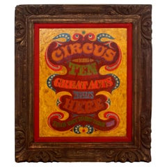Peinture signée Bill Hyde « Circus Ten Great Acts » 1967