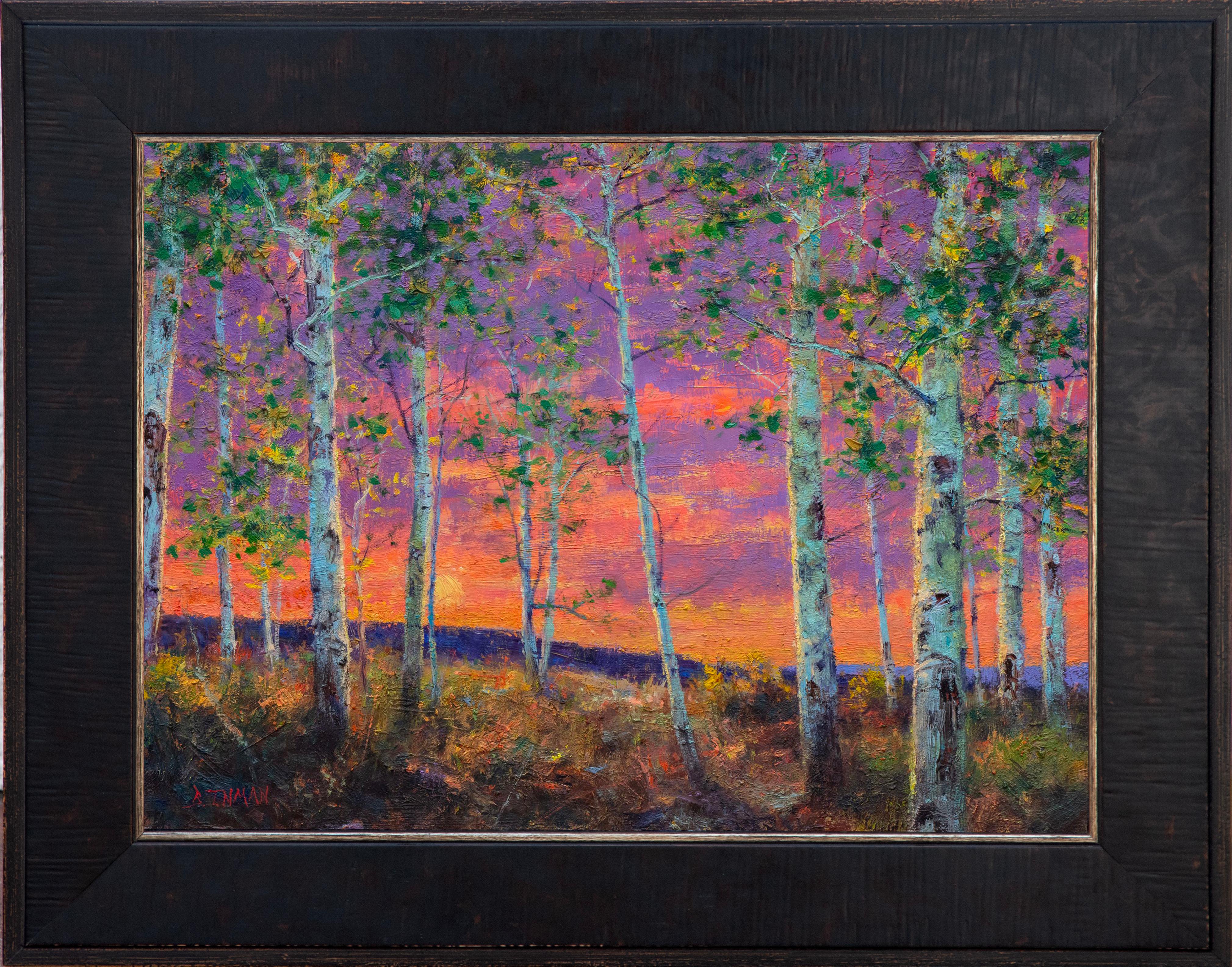 The Sky Danced in Violet and Flame - Painting by Bill Inman