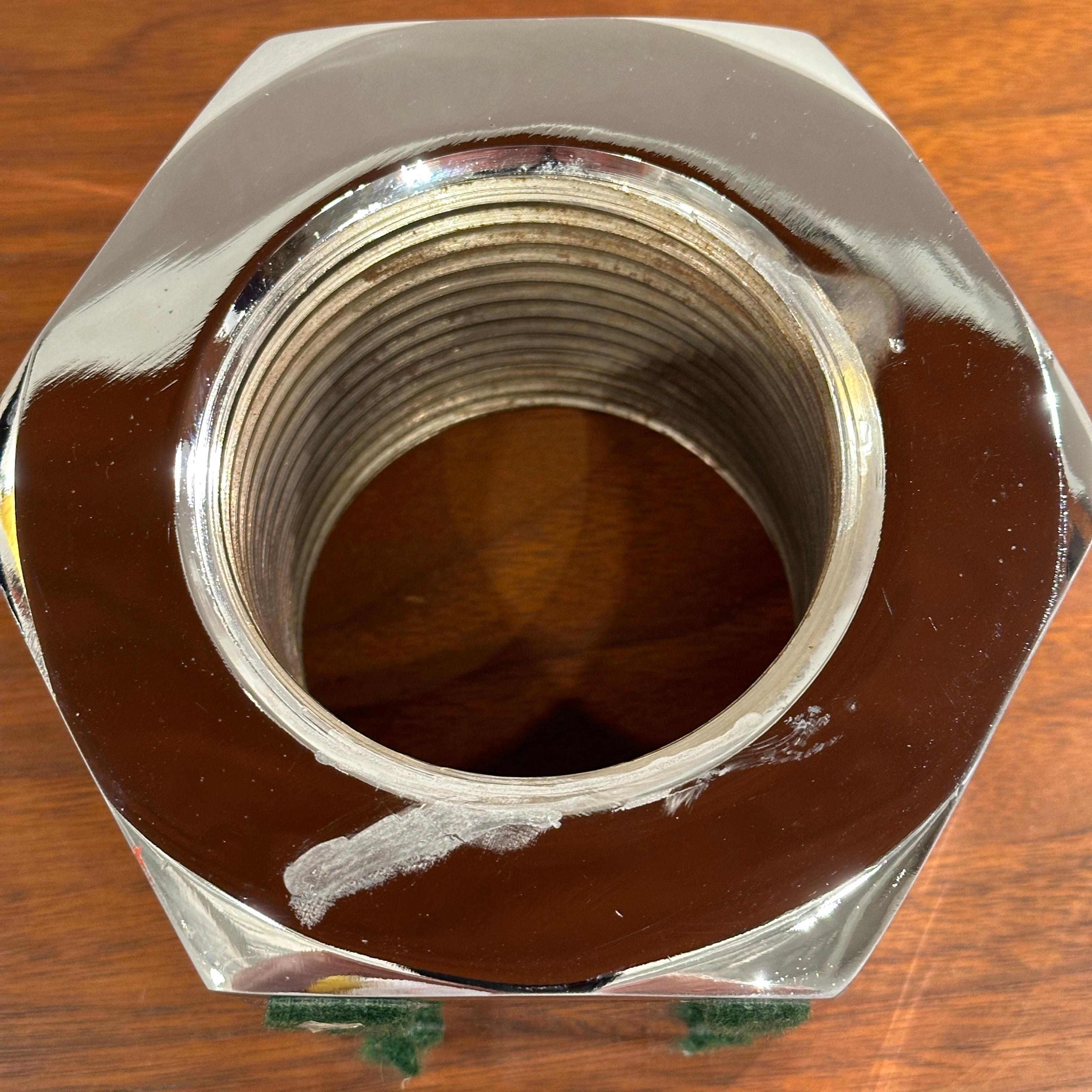 Mid-20th Century Bill + Jackie Curry for Design Line Giant Nut Bookends in Polished Chrome Finish