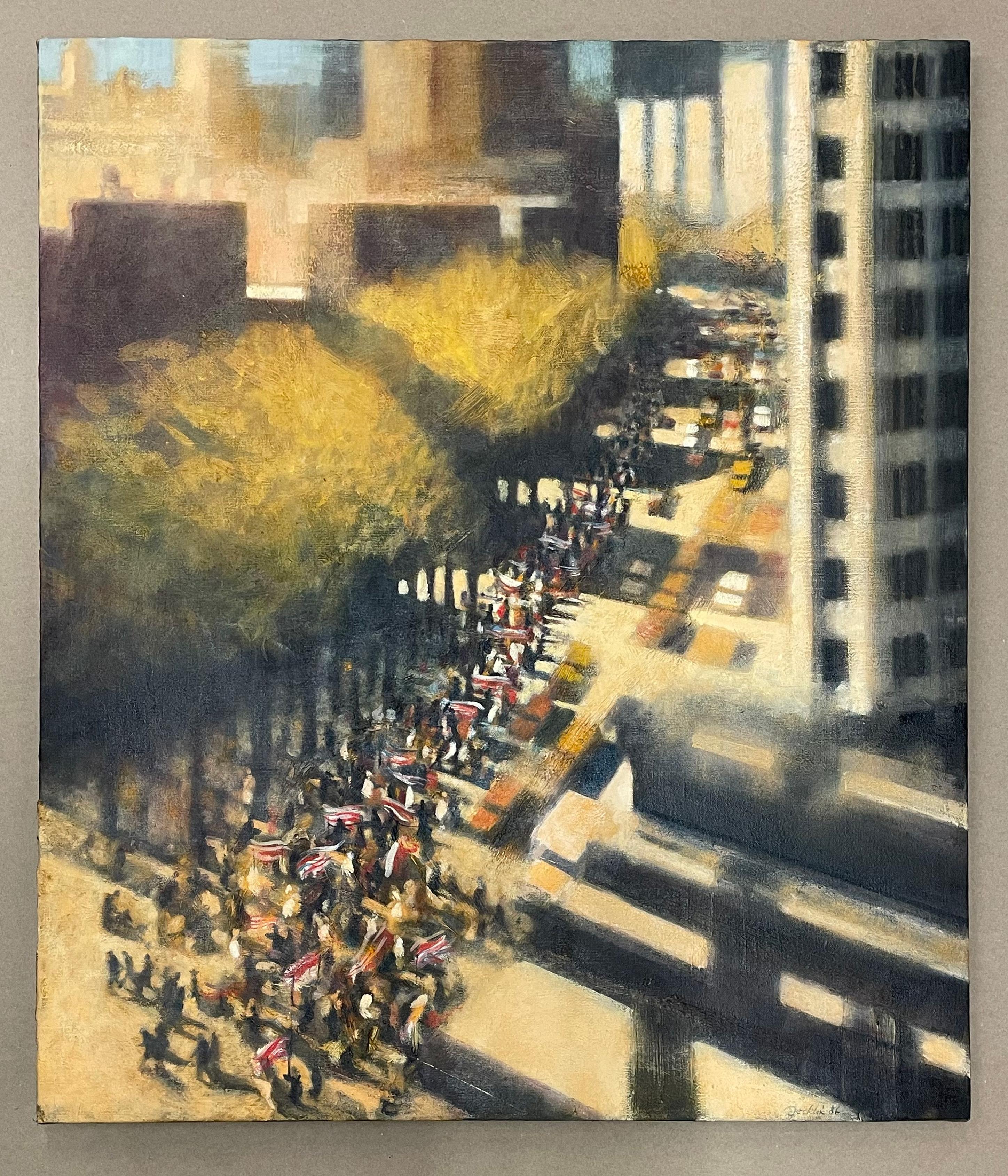 The Parade The March up 6th Avenue. - Painting by Bill Jacklin