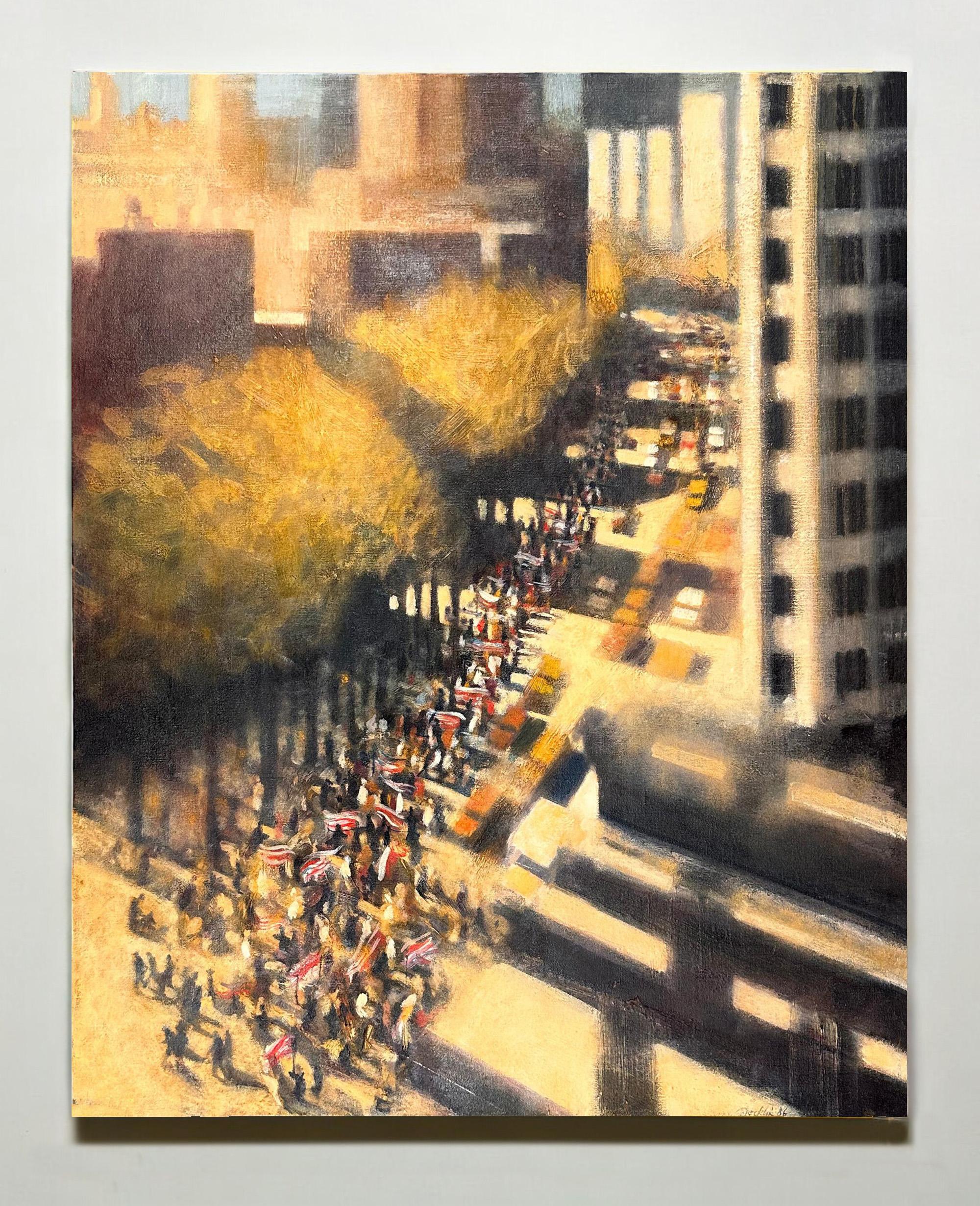 Still-Life Painting di Bill Jacklin - La parata La marcia lungo la 6th Avenue.