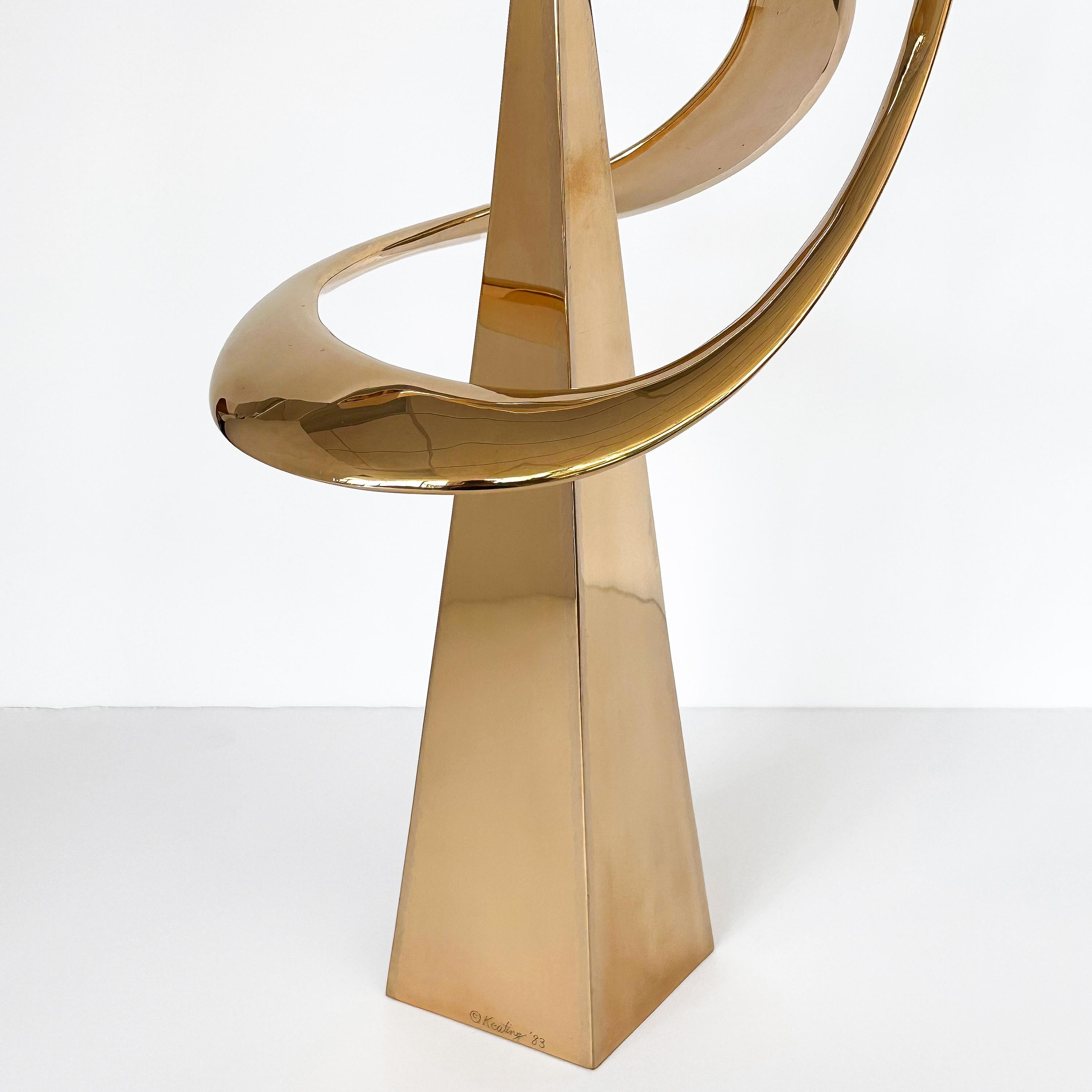 Bill Keating Large Bronze Kinetic Abstract Sculpture 5