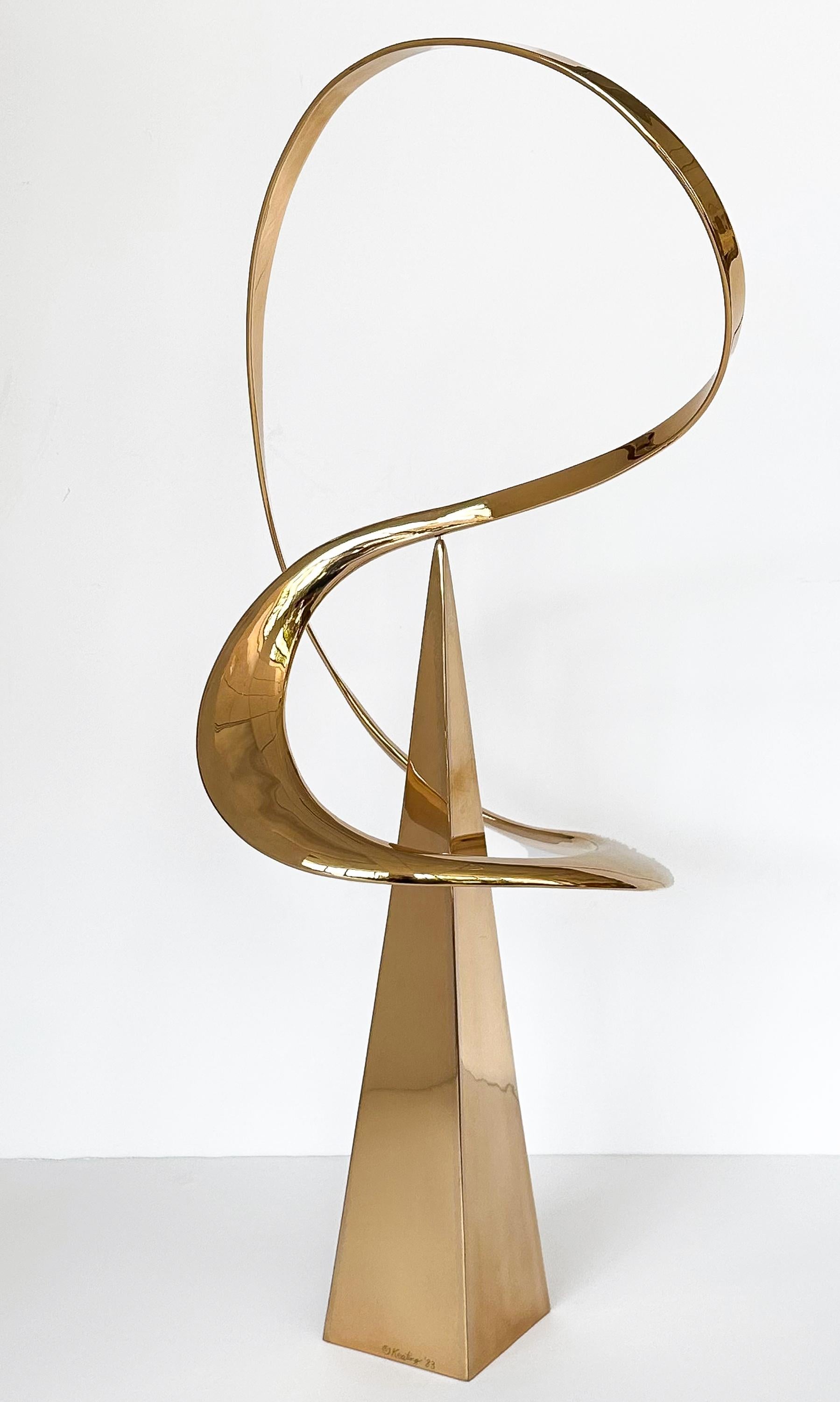 American Bill Keating Large Bronze Kinetic Abstract Sculpture
