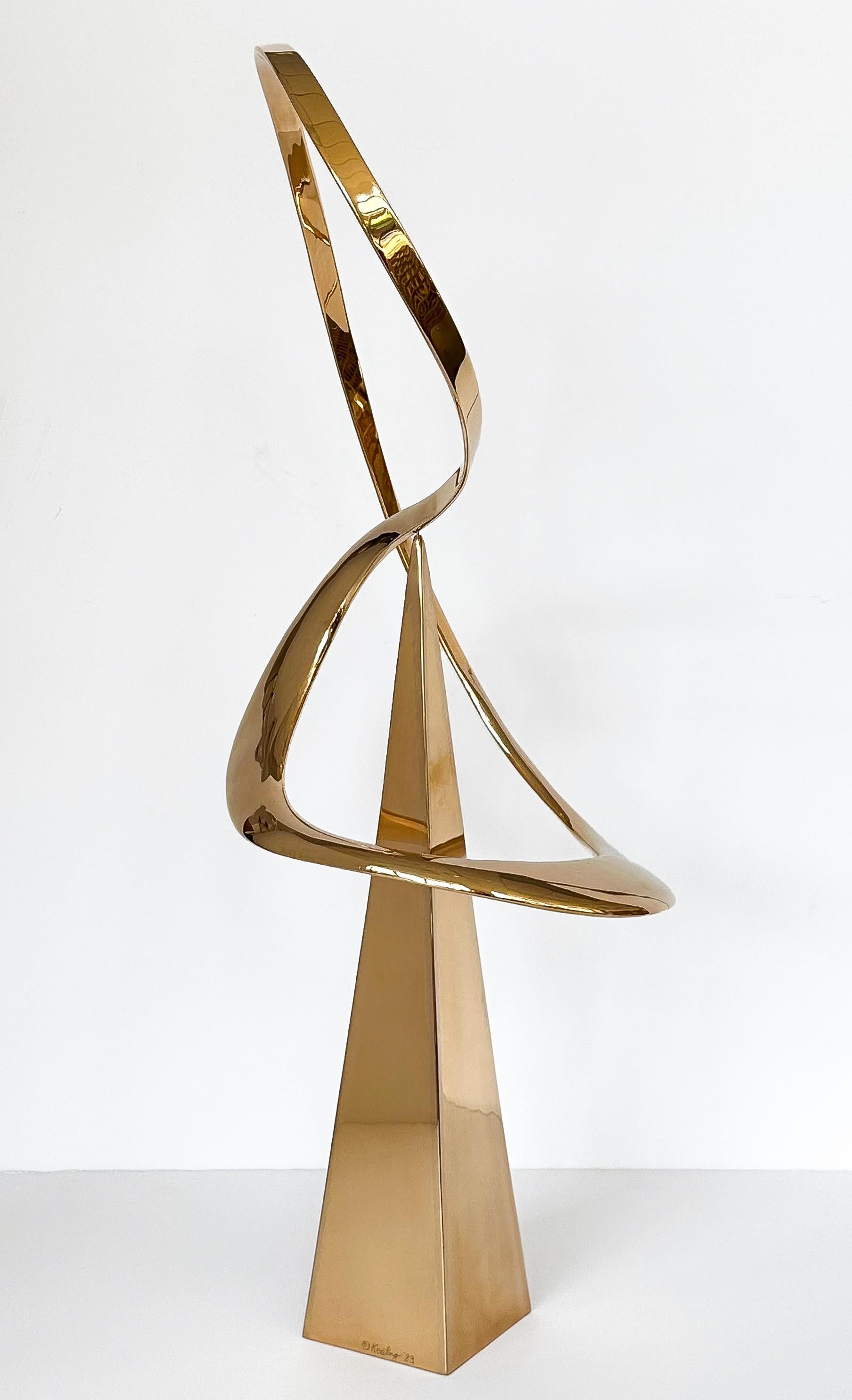 Bill Keating Large Bronze Kinetic Abstract Sculpture 1