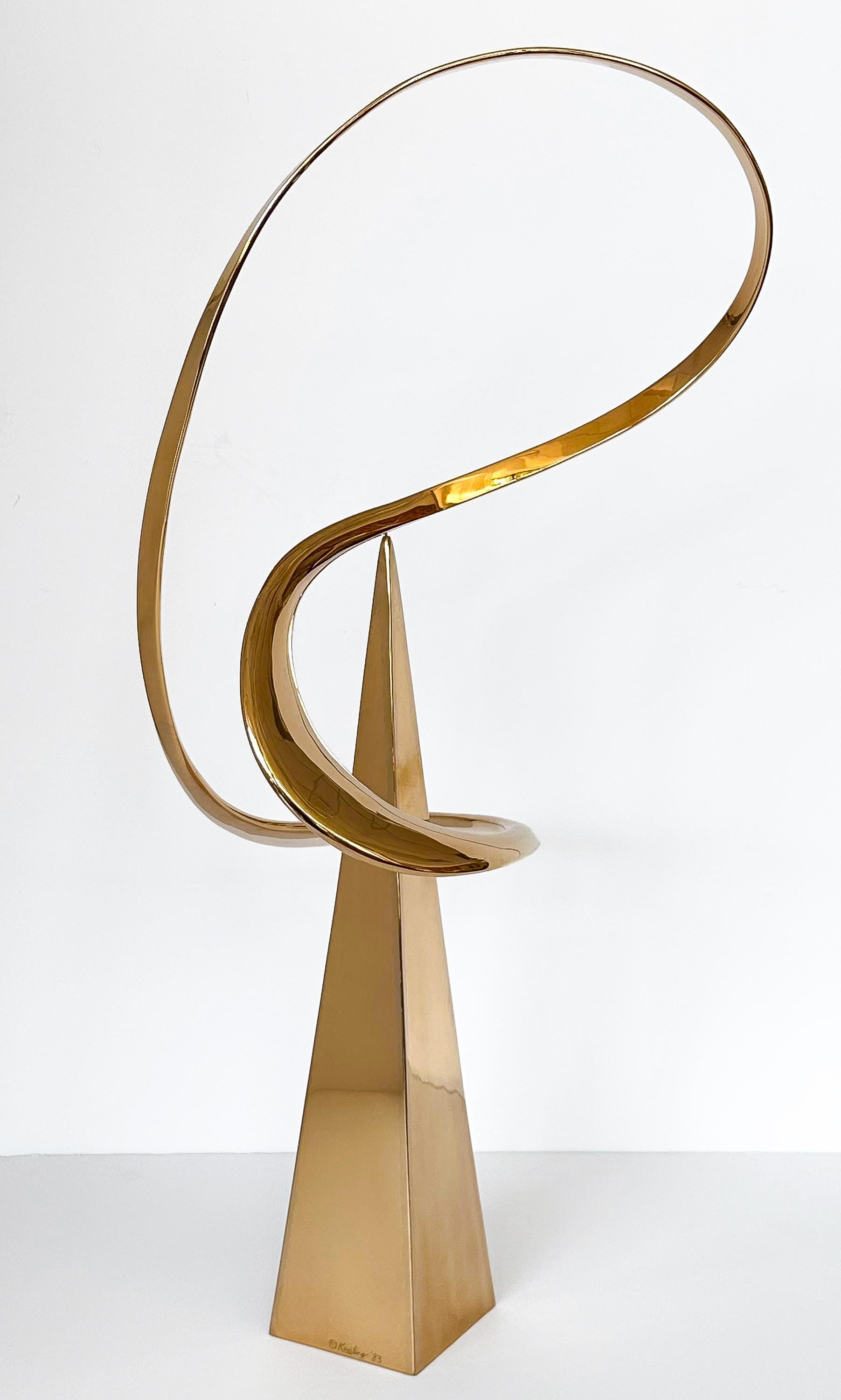 Bill Keating Large Bronze Kinetic Abstract Sculpture 2