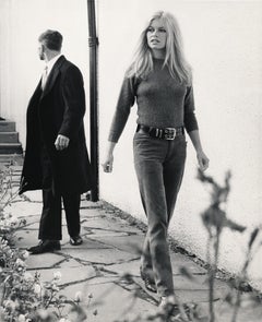 Brigitte Bardot Walking Candid in Blue Jeans Fine Art Print