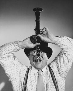 Vintage Buddy Hackett Comical Portrait with Clarinet Globe Photos Fine Art Print