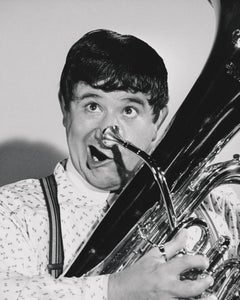 Vintage Buddy Hackett Comical Portrait with Tuba Globe Photos Fine Art Print