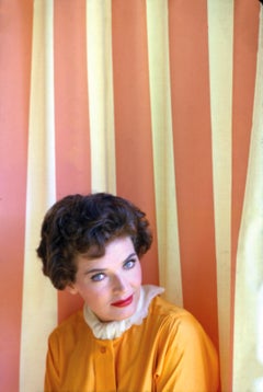 Polly Bergen on Orange Stripes Fine Art Print