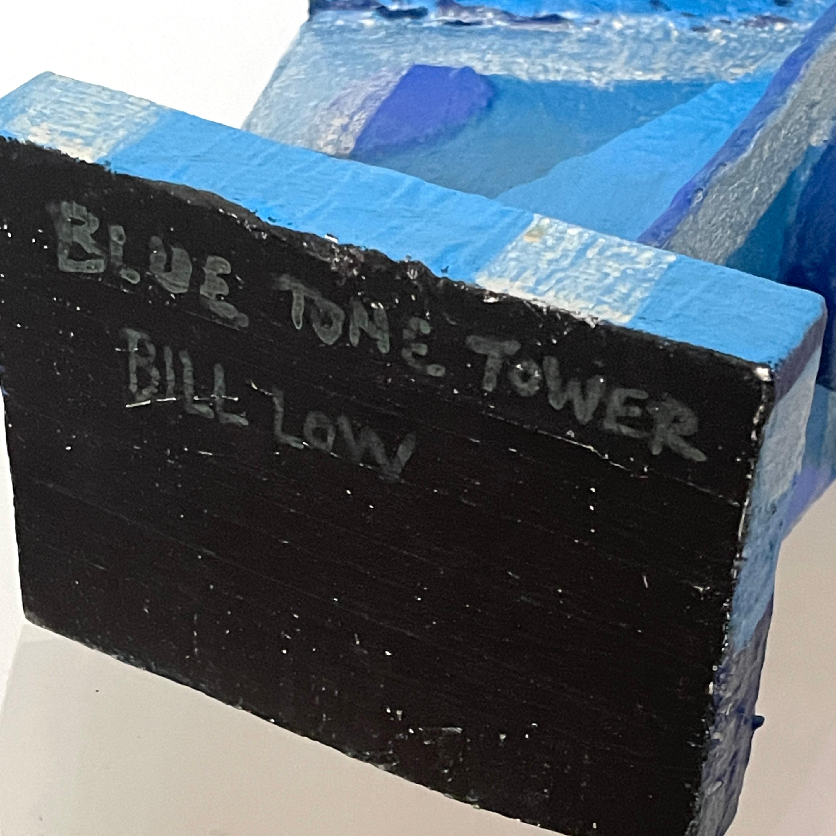 « Blue Tone Tower » : Sculpture cubiste moderniste vibrante bleue de Bill Low  en vente 14