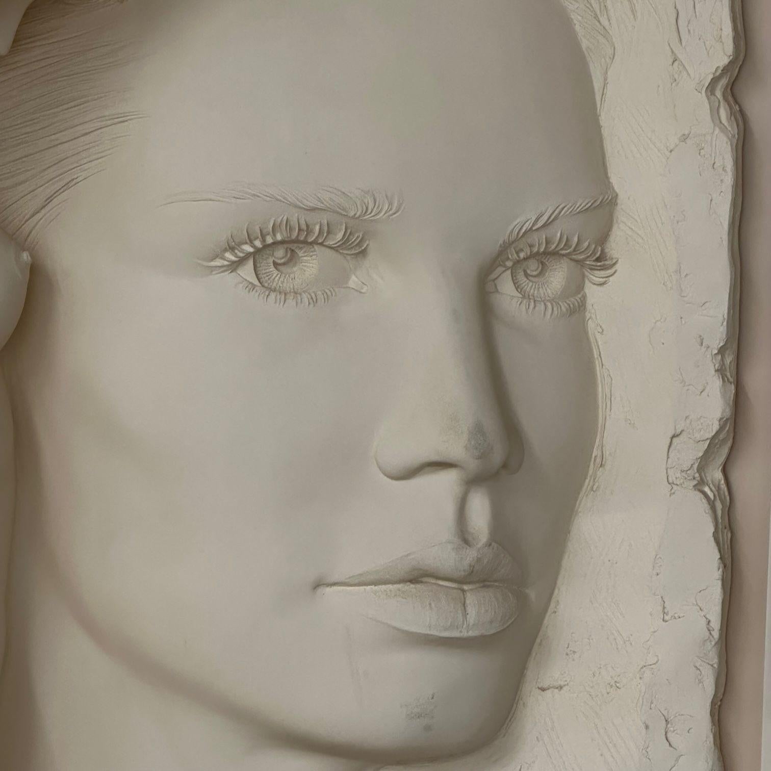 Sandstone Bill Mack 3D Figural Relief Wall Sculpture