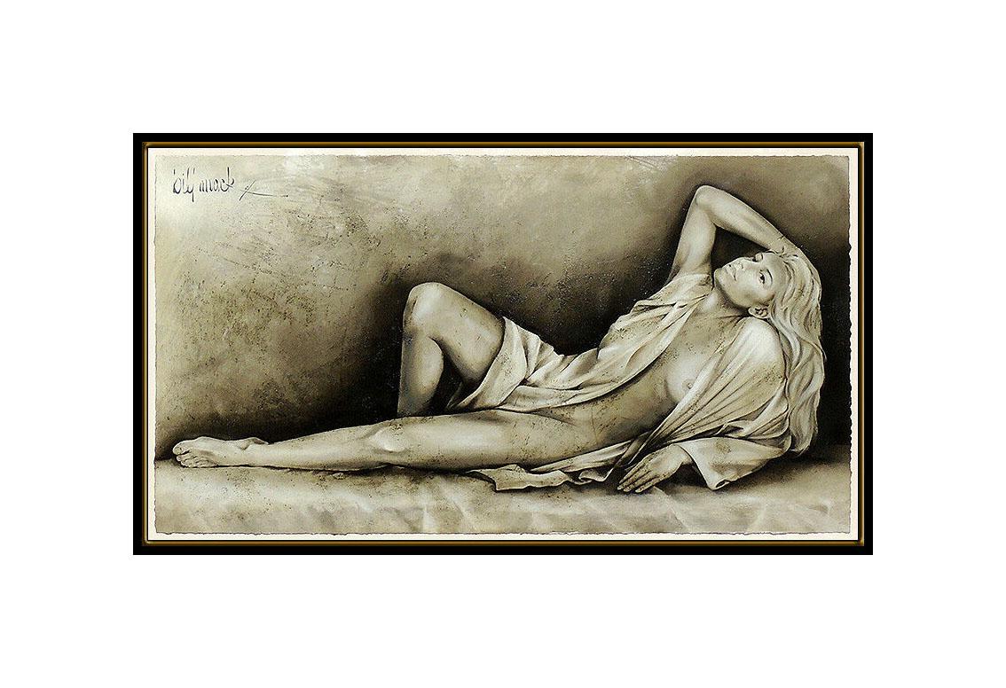 Bill Mack Embossed Large Mixed Media Radiance Signed Nude Female Sculpture Art For Sale 2