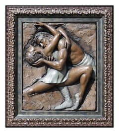 Bill Mack Crescendo Embrace Mixed Metals Relief Sculpture Signed Bronze Dance