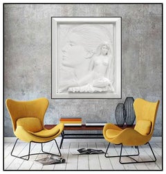 Bill Mack Large Bonded Sand Relief Sculpture Envision Hand Signed Nude Female