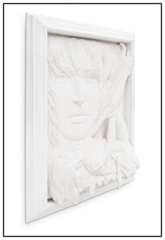 Bill Mack Large Bonded Sand Sculpture Rapture Hand Signed Female Alto Relief Art