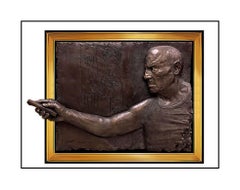 Bill Mack Pablo Picasso Bonded Bronze Relief Sculpture Signed Large Framed Art
