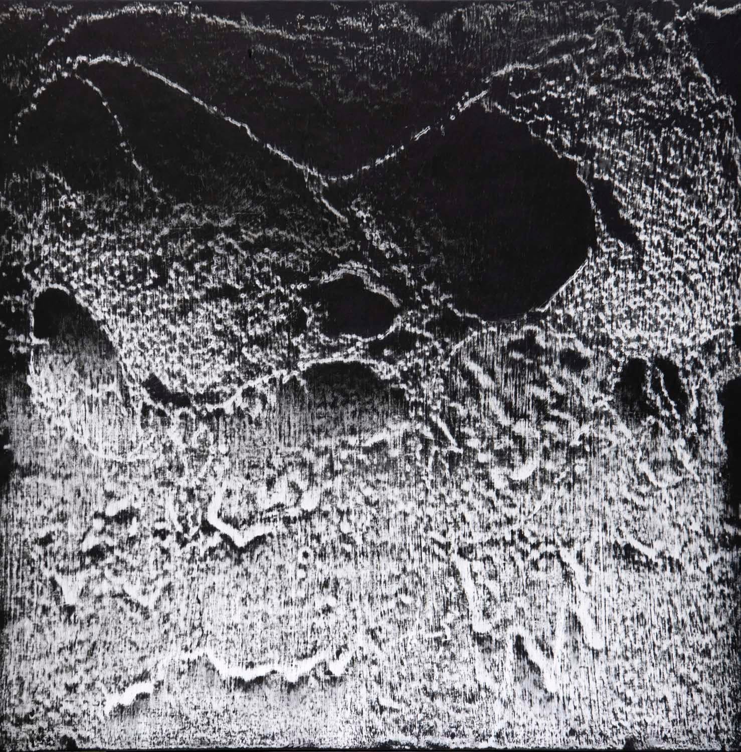 Abstract Painting Bill Maggio - Contemporain abstrait noir et blanc de taille moyenne  Dimension de la peinture à l'huile détaillée
