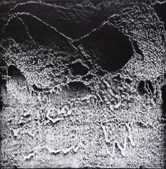 Abstraktes zeitgenössisches Schwarz-Weiß-Gemälde  Abmessungen des detaillierten Ölgemäldes
