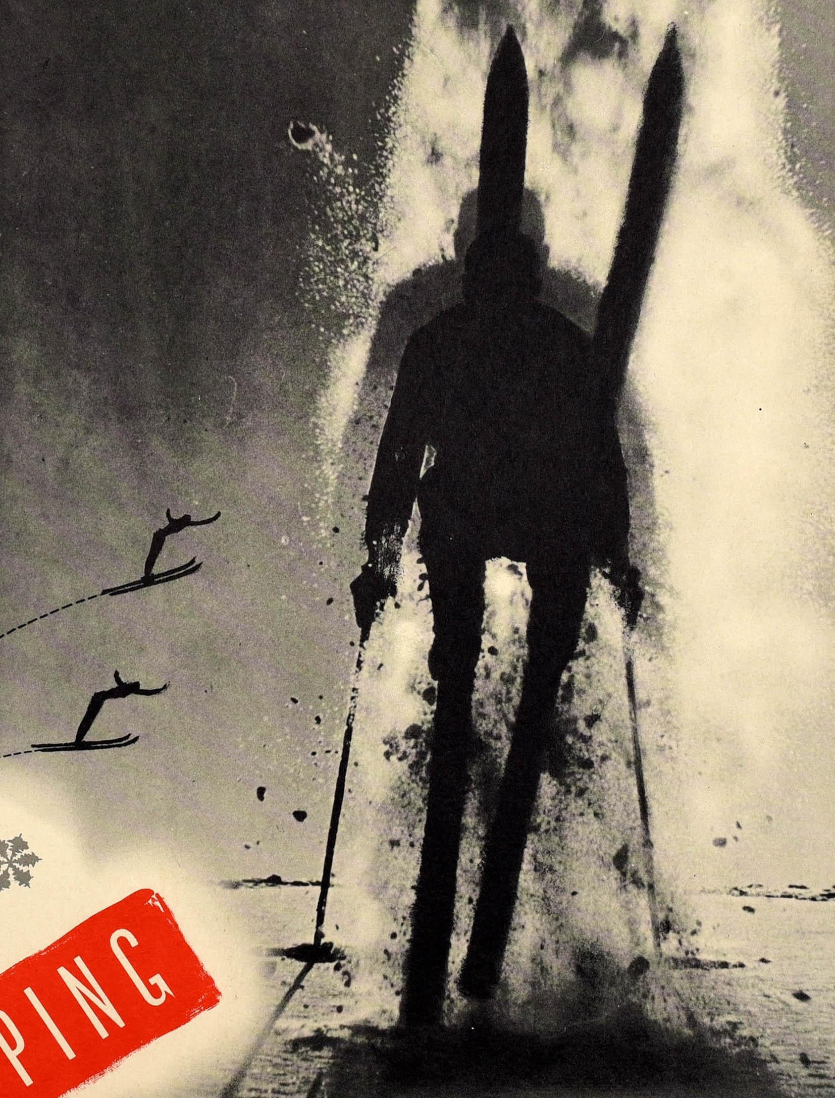 Póster original vintage de deportes de invierno Dartmouth Ski Jumping USA Winter Sports - Print de Bill Miller