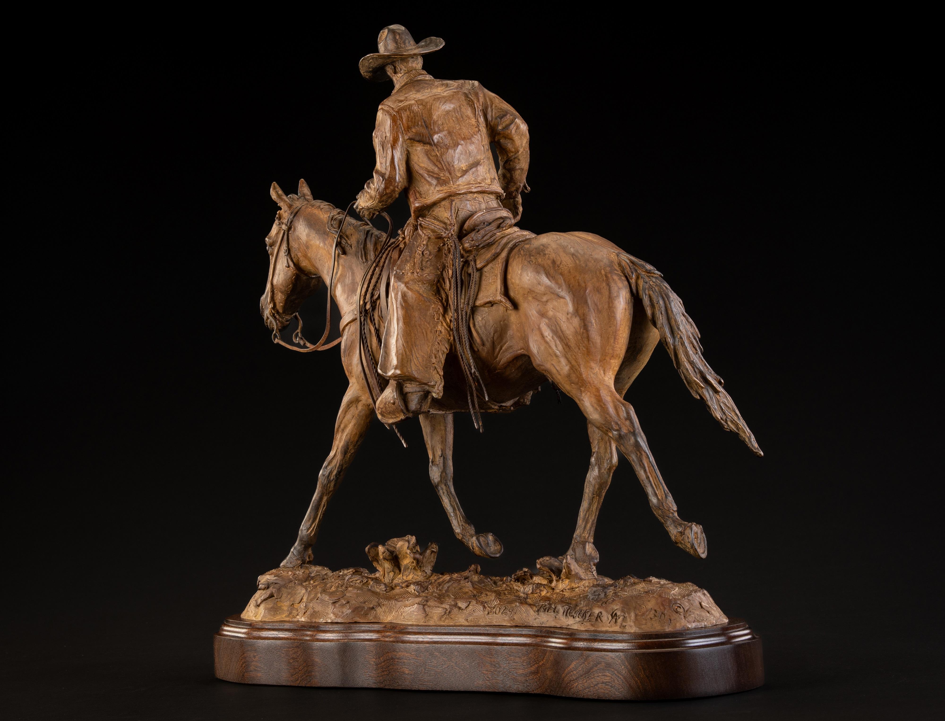 The Ridin' to the Gate (Realismus), Sculpture, von Bill Nebeker