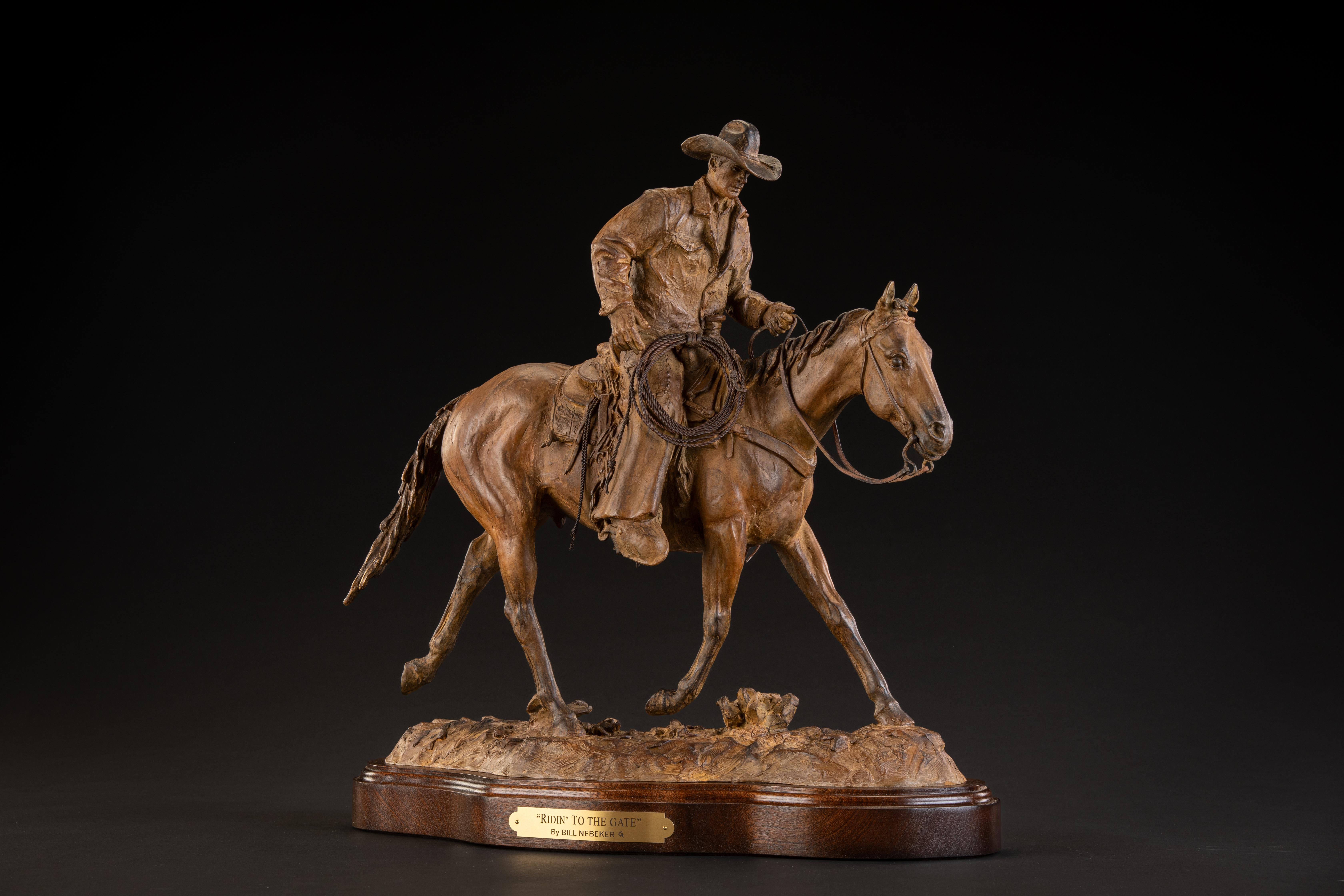 The Ridin' to the Gate – Sculpture von Bill Nebeker