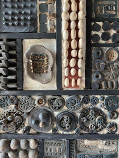 Bill ODonnell Handmade Abstract Modernist Clay Relief Wall Sculpture