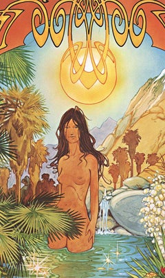 Original Palm Springs Desert Oasis psychedelic vintage poster