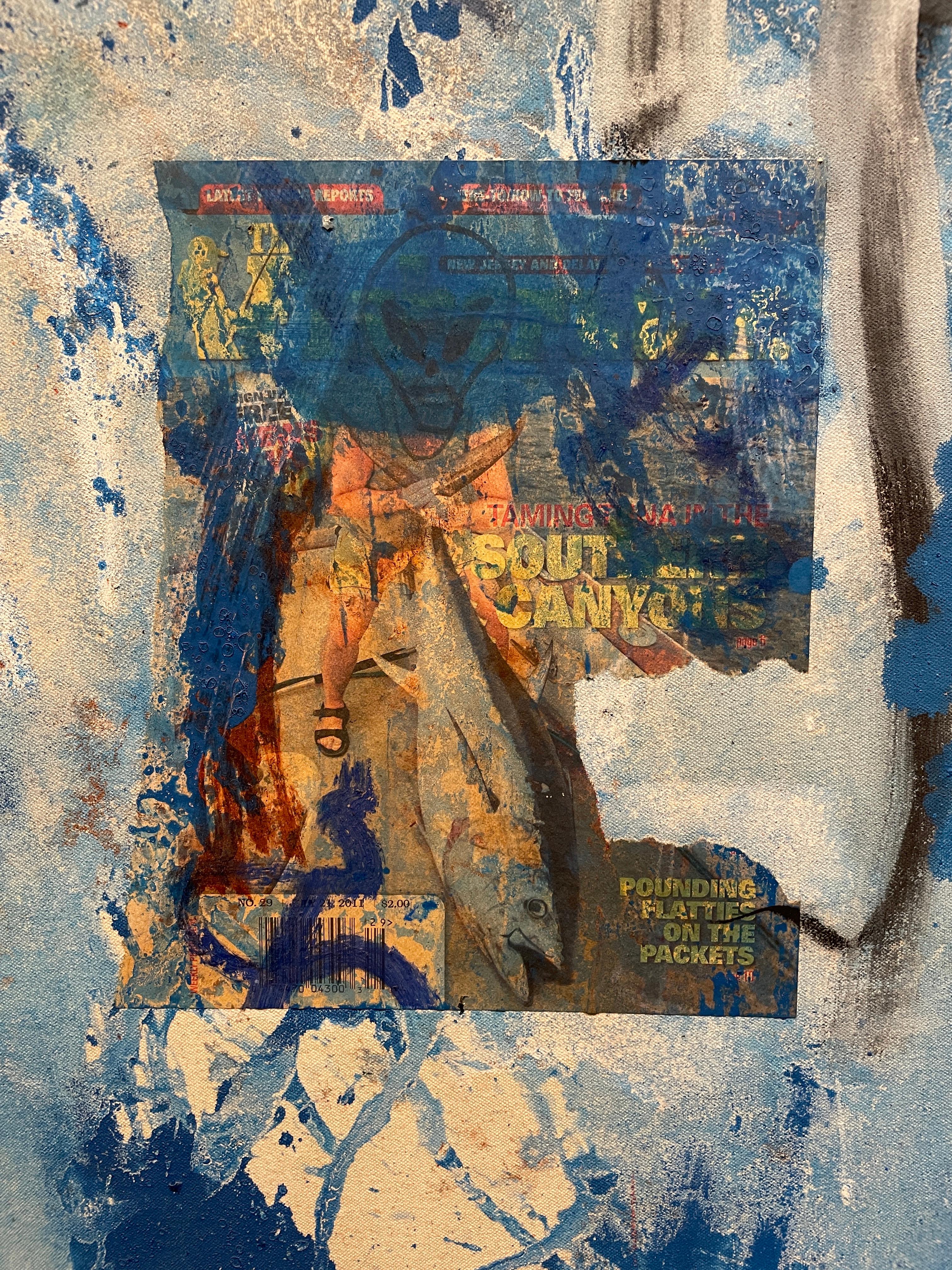 F.A.I.P. Abstrakte Öl-Collage von Bill Saylor im Angebot 1