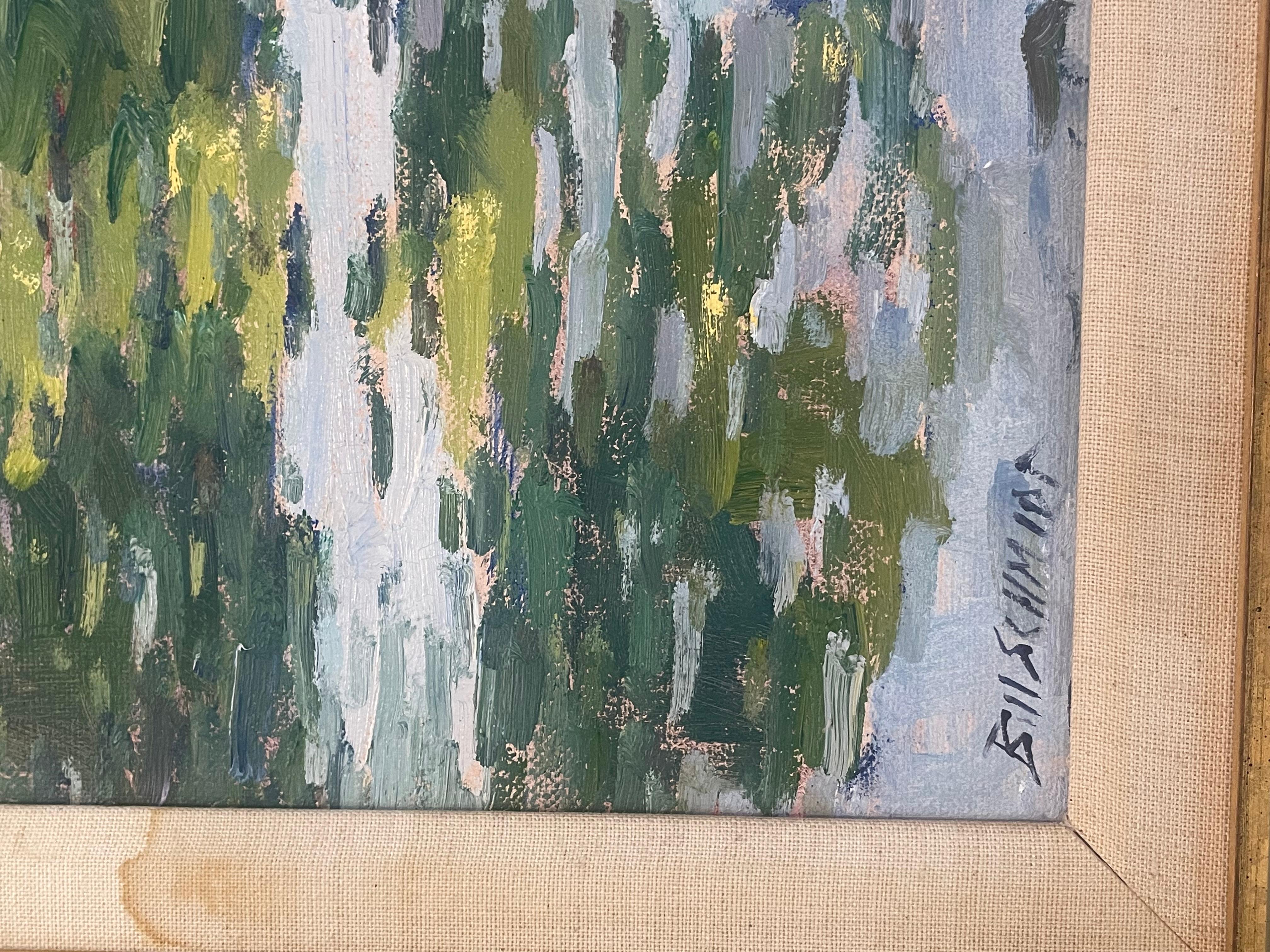 This is an Rare Bill Schmidt oil on canvas “The old tavern at lake falls”. Condition is good. There was water damage on the back of the painting. However you can’t notice anything unless your looking in the back. Measures 30x23