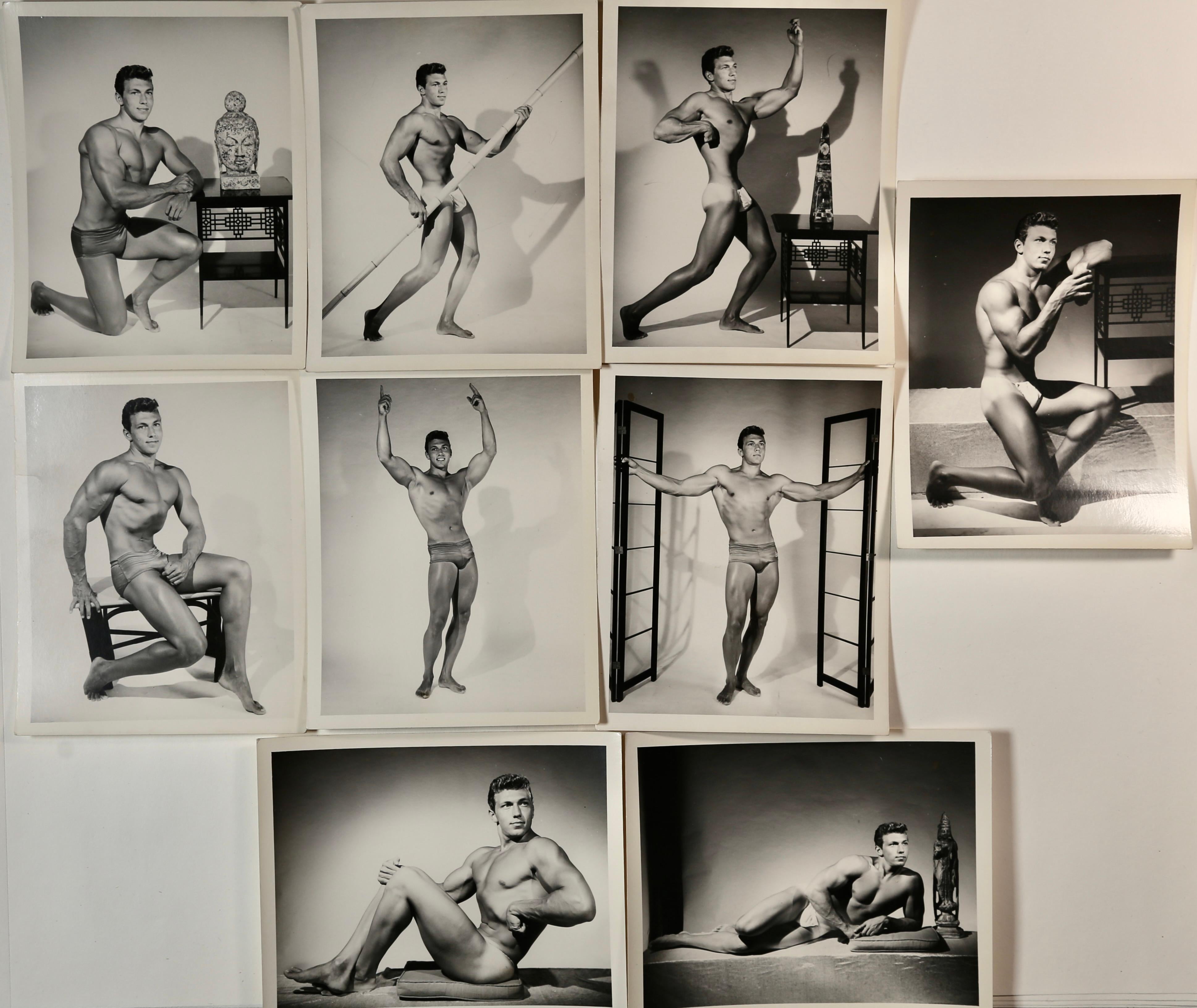 BILL SEAY Vintage 1950er Physique-Fischkuchen-Foto-Set (10) von Modell BERNIE ERNST, BERNIE ERNST im Angebot 7