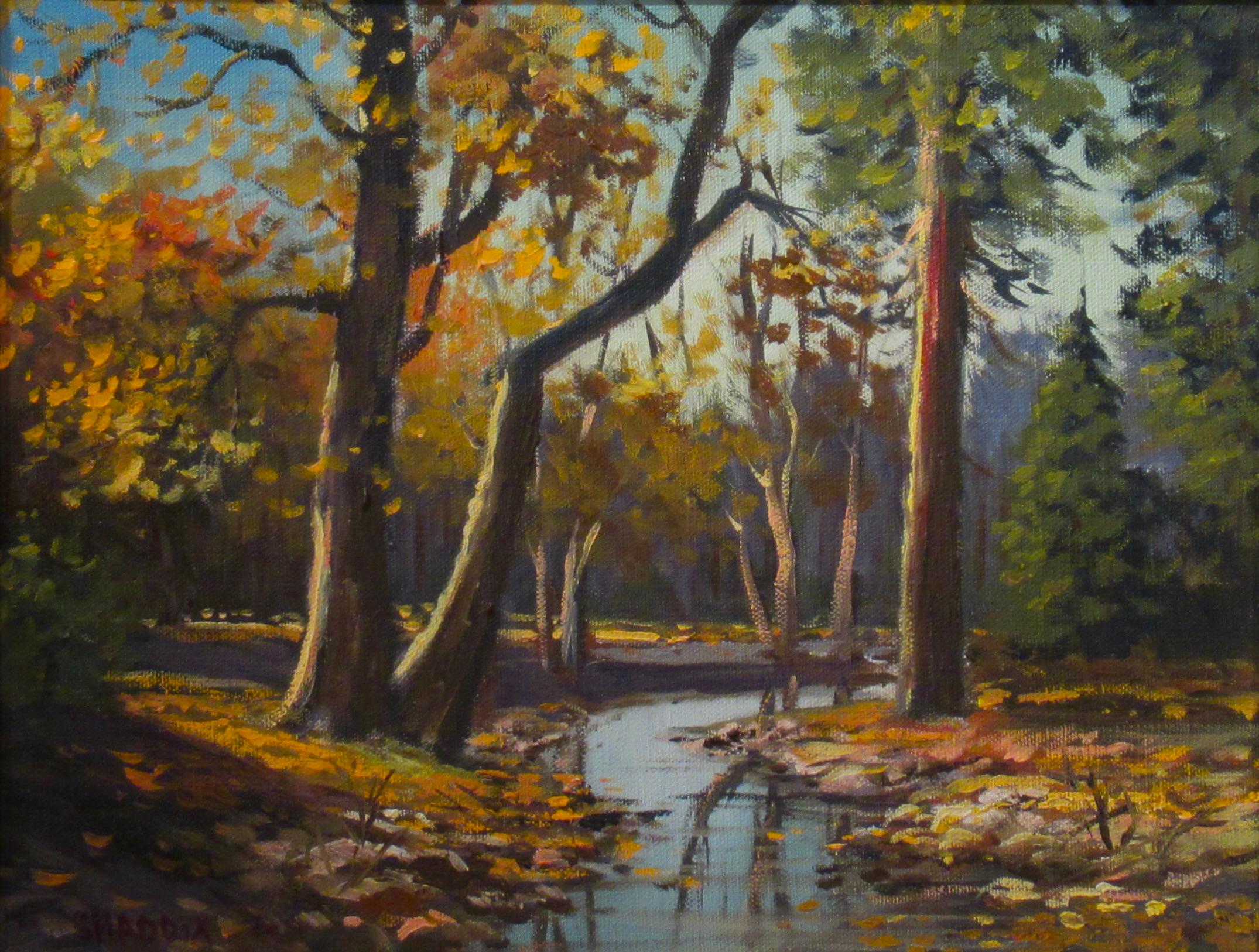 California Landscape in Autumn - Painting by Bill Shaddix