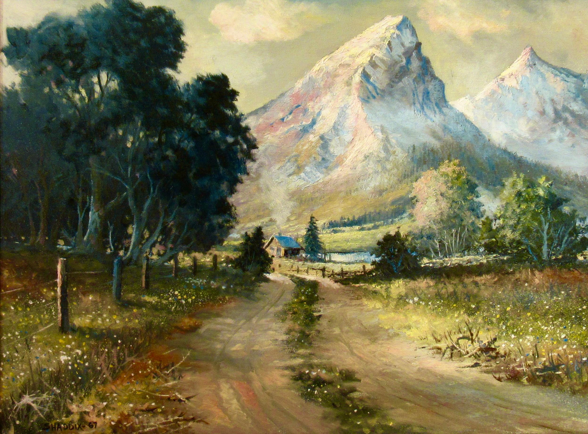 Evening in Jackson Hole - Painting by Bill Shaddix